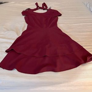 New, never used burgundy mini dress size 5/6 (small)